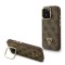 Guess для iPhone 16 Pro Max чехол PU 4G Triangle metal logo and Camera Stand Hard Brown (MagSafe)