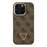 Guess для iPhone 16 Pro Max чехол PU 4G Triangle metal logo and Camera Stand Hard Brown (MagSafe)