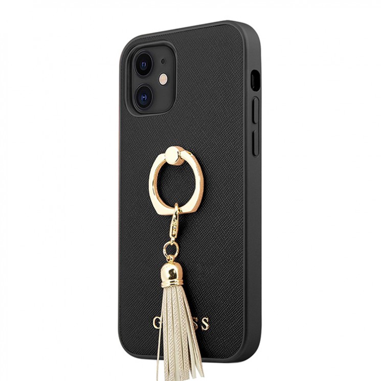 Чехол Guess Saffiano Hard Ring для iPhone 12 mini, черный