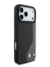 BMW для iPhone 17 Pro чехол M-series PU Carbon/Smooth Metal logo Hard Black/Grey (MagSafe)