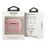 Чехол Guess Silicone case Script logo with cord для Airpods Pro, розовый/зеленый