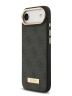 Guess для iPhone Air чехол PU 4G Plate metal logo and Gold camera Hard Black (MagSafe)