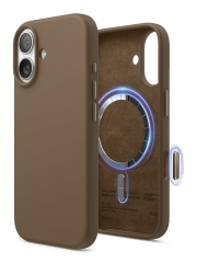 Elago для iPhone 17 чехол Magnetic Silicone Brown (MagSafe)