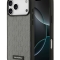 Karl Lagerfeld для iPhone 17 Pro чехол PU Saffiano Monogram Metal Plate logo Hard Grey (MagSafe)