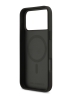 Karl Lagerfeld для iPhone 17 Pro чехол PU Saffiano Monogram Metal Plate logo Hard Grey (MagSafe)