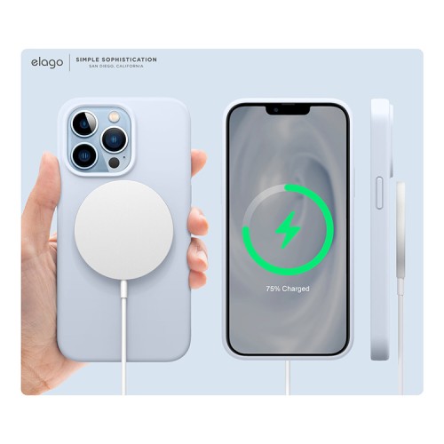 Чехол Elago Soft Silicone для iPhone 13 Pro Max, голубой
