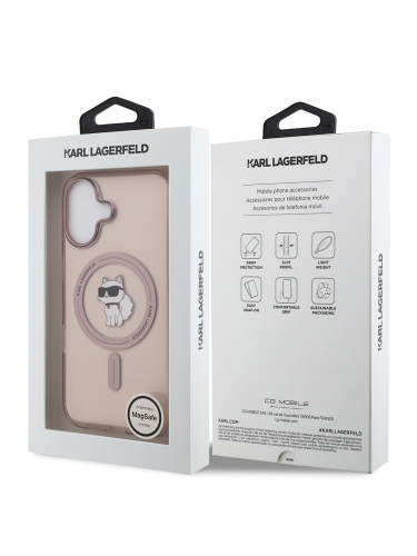 Karl Lagerfeld для iPhone 17 чехол IML NFT Choupette Hard Pink (MagSafe)