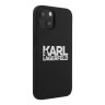 Чехол Karl Lagerfeld Liquid silicone Stack logo Hard для iPhone 13, черный