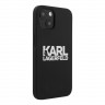 Чехол Karl Lagerfeld Liquid silicone Stack logo Hard для iPhone 13, черный