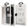 Чехол Karl Lagerfeld Liquid silicone Stack logo Hard для iPhone 13, черный