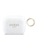 Guess для Airpods Pro 3  чехол Silicone with ring Glitter/White