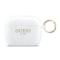 Guess для Airpods Pro 3  чехол Silicone with ring Glitter/White