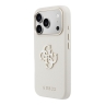 Guess для iPhone 17 Pro Max чехол Saffiano Full Wrapped 4G Big Resin logo Metal Cam Hard Beige