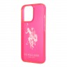 Чехол U.S. Polo TPU FLUO Logo Big horse Hard для iPhone 13, розовый