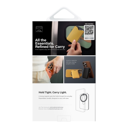 Uniq картхолдер бумажник Lyden EVO Magnetic cardholder with Stand Steel Blue