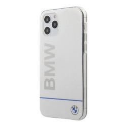 Чехол BMW Signature Blue line Printed logo для iPhone 12 | 12 Pro, белый