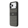 DKNY для iPhone 17 Pro Max чехол PU Repeat texture Tonal stripe Metal logo Hard Black