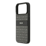 DKNY для iPhone 17 Pro Max чехол PU Repeat texture Tonal stripe Metal logo Hard Black