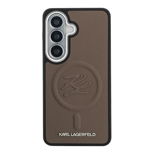 Karl Lagerfeld для Galaxy S26 чехол PU Debossed Initials Metal camera Hard Brown (MagSafe)
