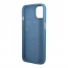 Чехол Guess PU 4G Plate metal logo Hard для iPhone 13, голубой (Magsafe)