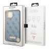 Чехол Guess PU 4G Plate metal logo Hard для iPhone 13, голубой (Magsafe)