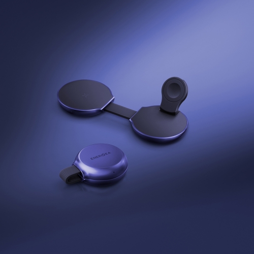 Energea Беспроводное СЗУ AluMag Trio 2, 3in1 Foldable Qi2.2 Aluminium Wireless MagSafe 25W Blue