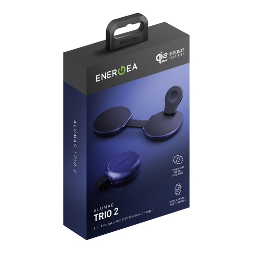 Energea Беспроводное СЗУ AluMag Trio 2, 3in1 Foldable Qi2.2 Aluminium Wireless MagSafe 25W Blue