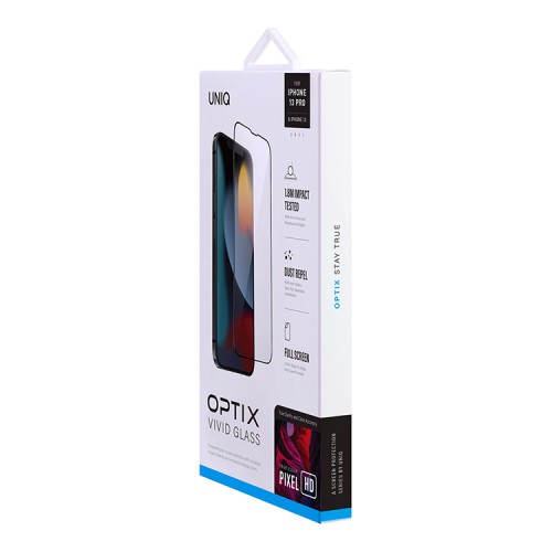 Защитное стекло Uniq OPTIX Vivid для iPhone 13 | 13 Pro | 14, черная рамка