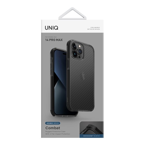Чехол Uniq Combat Aramid effect для iPhone 14 Pro Max, Smoke