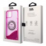 Чехол Lagerfeld Liquid glitter RSG logo Hard для iPhone 14, розовый