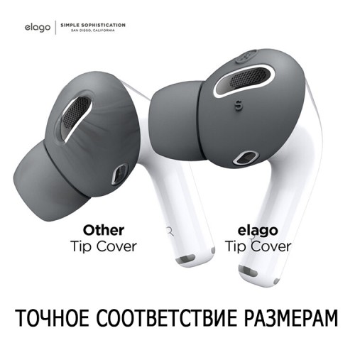 Накладки Elago EarBuds Cover для AirPods Pro, серые (6 пар)