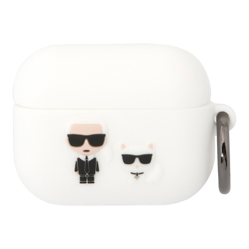 Чехол Lagerfeld Silicone case with ring Karl & Choupette для Airpods 3 (2021), белый