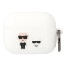 Чехол Lagerfeld Silicone case with ring Karl & Choupette для Airpods 3 (2021), белый