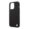 Кожаный чехол BMW Signature Logo imprint Hard для iPhone 14 Pro, черный (MagSafe)