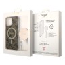 Комплект Guess Bundle чехол 4G MagSafe для iPhone 13 Pro Max + зарядное Magsafe wireless charger, коричневый/золотой