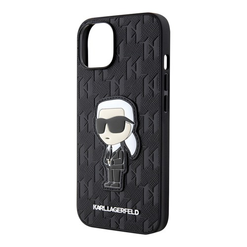 Чехол Lagerfeld PU Saffiano Monogram NFT Karl Ikonik Hard для iPhone 14, черный
