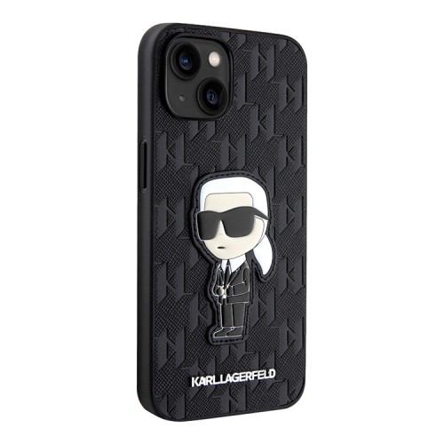 Чехол Lagerfeld PU Saffiano Monogram NFT Karl Ikonik Hard для iPhone 14, черный