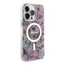Чехол Guess Flower Hard для iPhone 14 Pro Max, розовый/золотой (MagSafe)
