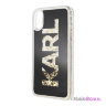 Чехол Karl Lagerfeld Liquid Glitter Karl logo Hard для iPhone X/XS, черный