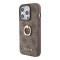 Guess для iPhone 15 Pro чехол PU 4G + Ring Hard Brown