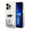 Karl Lagerfeld для iPhone 15 Pro Max чехол Liquid Glitter NFT Karl head Hard Silver