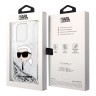 Karl Lagerfeld для iPhone 15 Pro Max чехол Liquid Glitter NFT Karl head Hard Silver