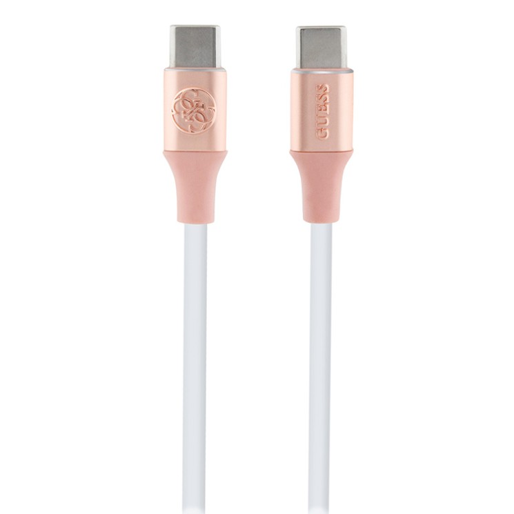 Guess кабель Silicone with Aluminium USB-C to USB-C 1.5m Pink