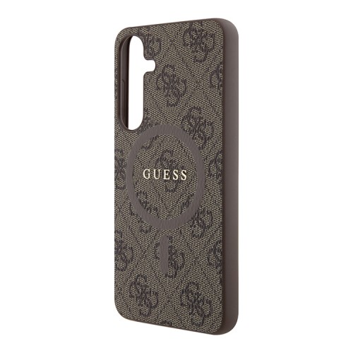 Guess для Galaxy S24+ чехол PU 4G Colored ring Metal logo Hard Brown (MagSafe)