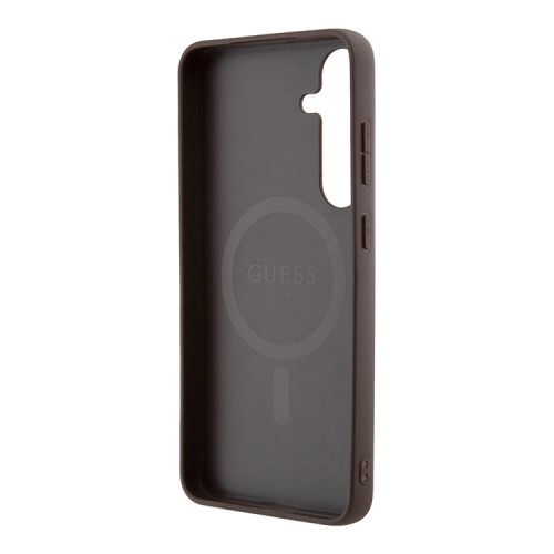 Guess для Galaxy S24+ чехол PU 4G Colored ring Metal logo Hard Brown (MagSafe)