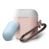 Чехол Elago Hang DUO case для AirPods 1/2, розовый с крышками White и Pastel Blue