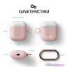Чехол Elago Hang DUO case для AirPods 1/2, розовый с крышками White и Pastel Blue