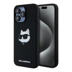 Karl Lagerfeld для iPhone 15 Pro чехол Liquid Silicone NFT Choupette Head Hard Black (MagSafe)