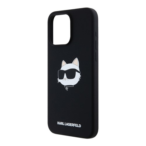 Karl Lagerfeld для iPhone 15 Pro чехол Liquid Silicone NFT Choupette Head Hard Black (MagSafe)