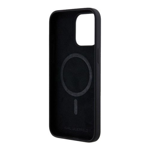 Karl Lagerfeld для iPhone 15 Pro чехол Liquid Silicone NFT Choupette Head Hard Black (MagSafe)